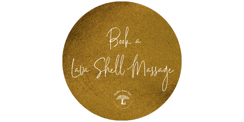Gold book button for a lava shell massage